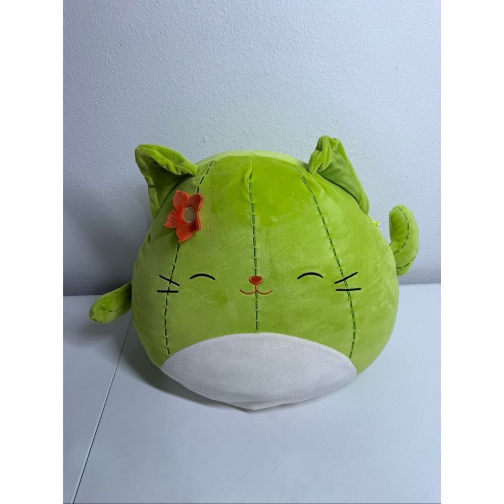 Squishmallows Ms. Miss Large Green Cat Plush Doll Washable 16”